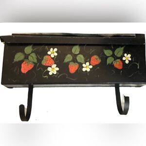 Vintage metal tole painted mailbox